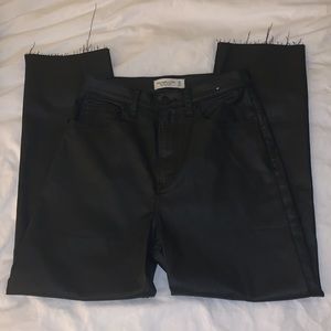 Abercrombie & Fitch Black Leather Pants High Rise Stretch